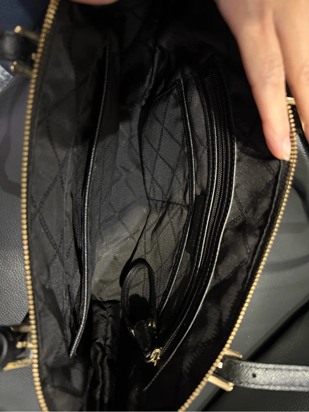 Michael Kors Black Saffiano Leather Tote with Gold Hardware